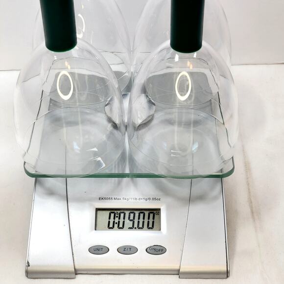 Made in Portugal Plastic Wine Stem Cups Green Clear Plasticware Picnic 6 in - Picture 6 of 6